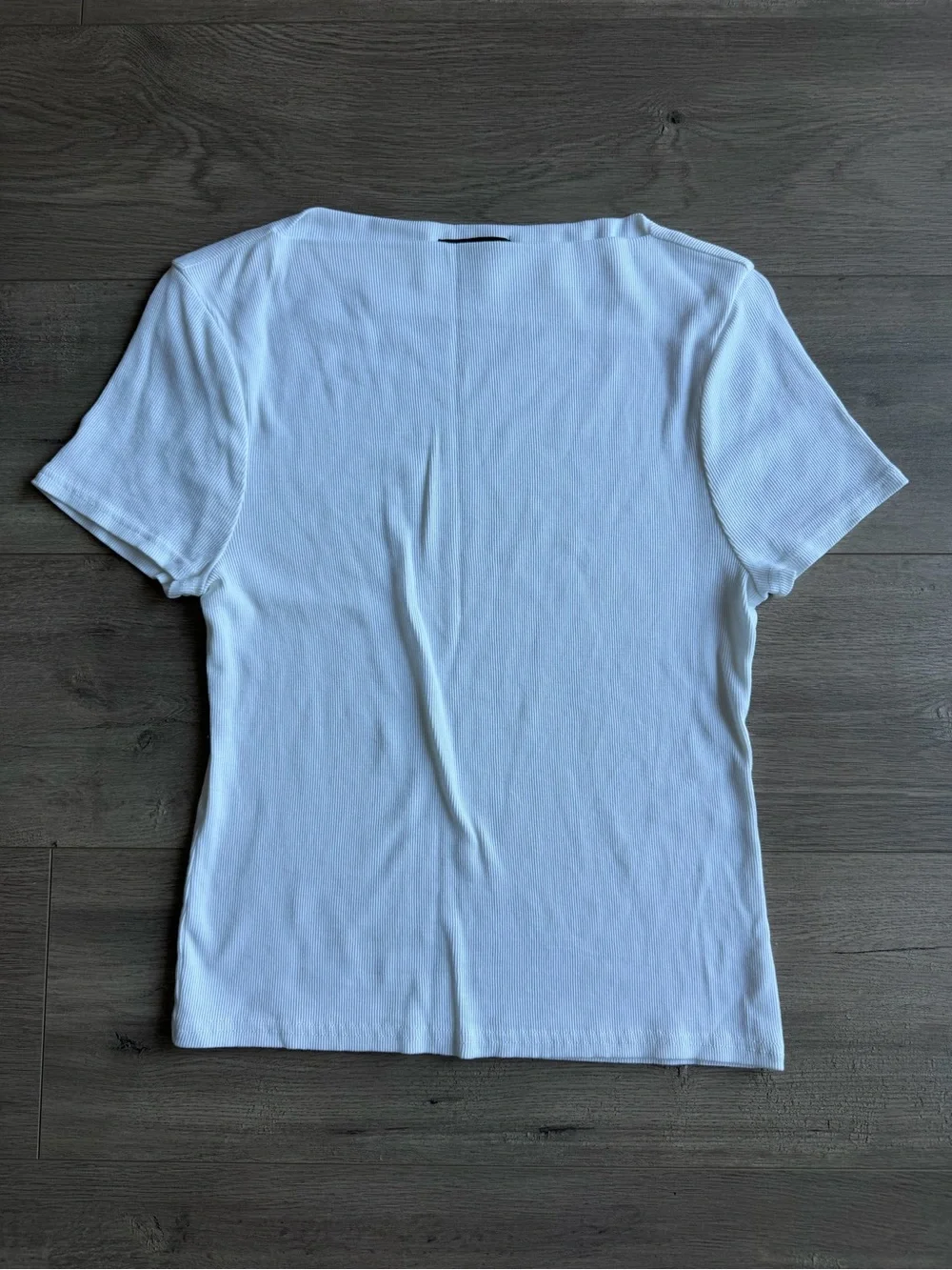 J. Crew Fine-rib fitted boatneck T-shirt - white - size large